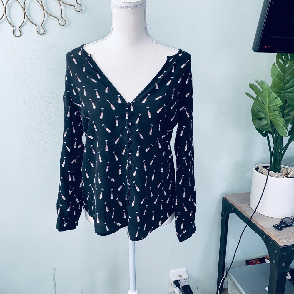 Joie Champagne Glass 100% silk top sz XS - Picture 3 of 8